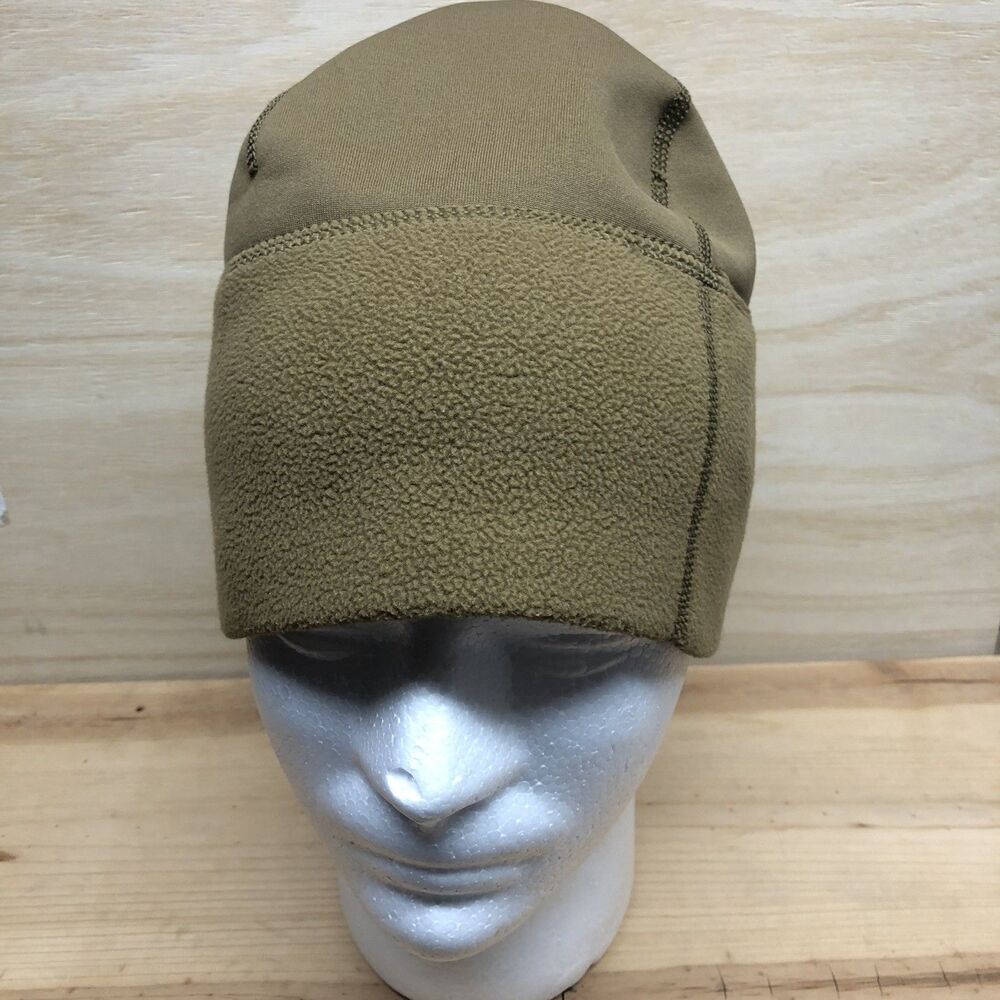 USMC Coyote Brown Microfleece Synthetic Beanie Hat Cap Peckham Polartec Size S/M